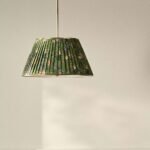 LEE BRASS 24 INCH RUCHED PRINTED SEMI FLUSH MOUNT PENDANT LIGHT