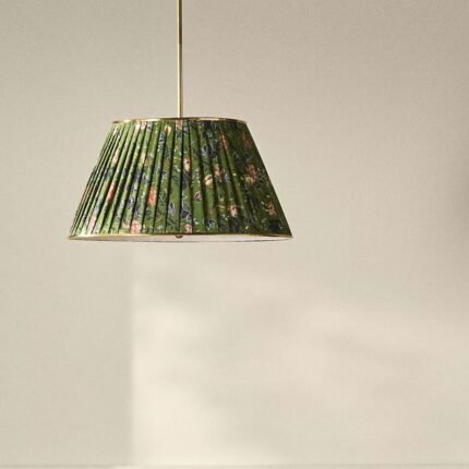 LEE BRASS 24 INCH RUCHED PRINTED SEMI FLUSH MOUNT PENDANT LIGHT