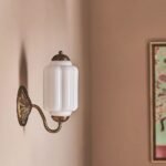 THE ELOISE SCALLOP WHITE GLASS BRASS SCONCE WALL LIGHT