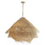 ASHBURN NATURAL BURI MIDRIB WOVEN PENDANT