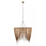 LAYLA LINEAR CASCADED BRASS CHAIN CHANDELIER