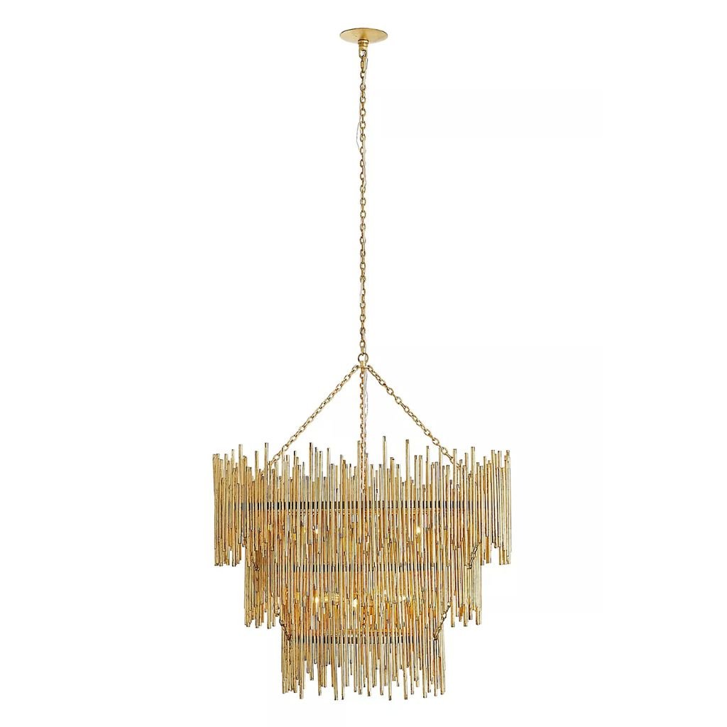 PRESCOTT IRON ROD CHANDELIER LARGE PRESCOTT IRON ROD CHANDELIER LARGE
