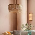 BAJA ORGANIC WOOD COCONUT SHELL BEADED CHANDELIER