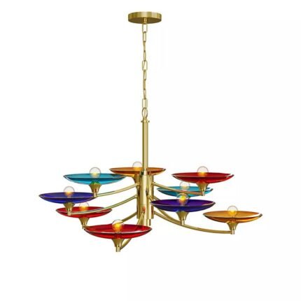 VENETO LAYERED COLORFUL GLASS DISC CHANDELIER