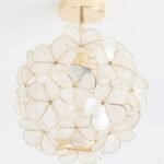 PLUMERIA FLOWER CAPIZ FLUSH MOUNT