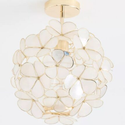 PLUMERIA FLOWER CAPIZ FLUSH MOUNT
