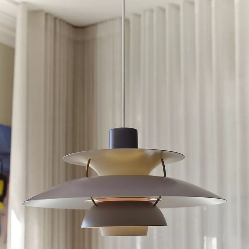 PH5 SPUN TIERED THREE SHADE METAL PENDANT LIGHT GREY