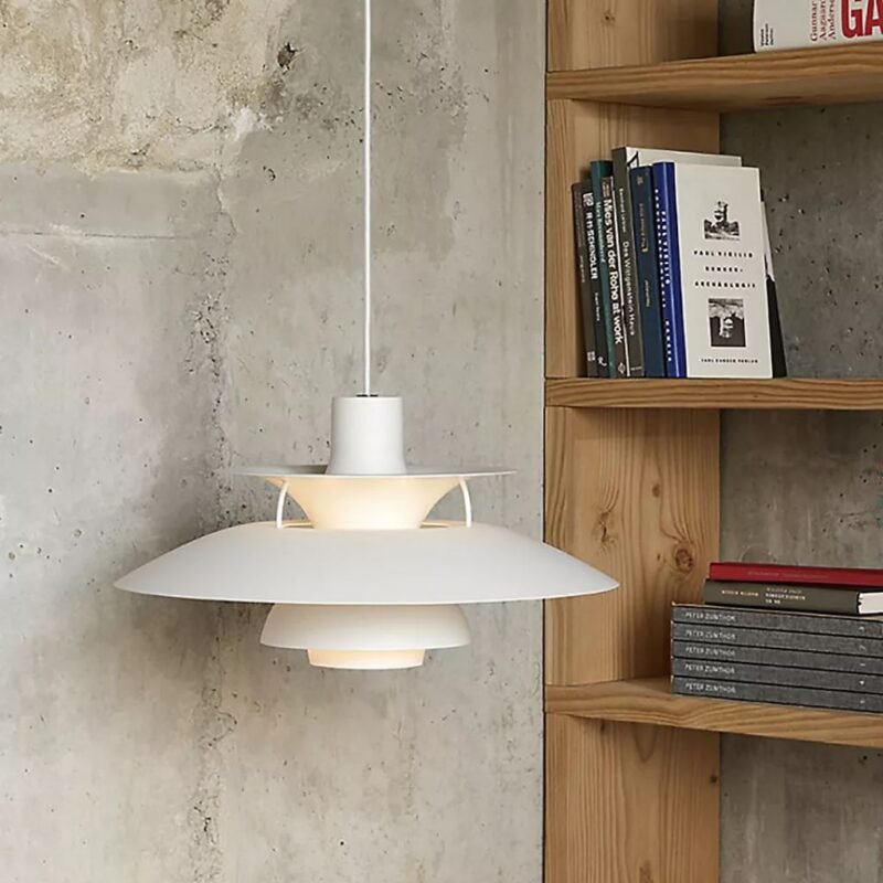 PH5 SPUN TIERED THREE SHADE METAL PENDANT LIGHT BLUSH PINK