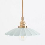 GRETA SCALLOPED METAL PENDANT LIGHT GREY