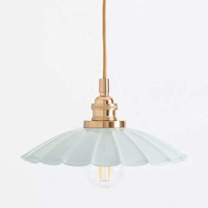 GRETA SCALLOPED METAL PENDANT LIGHT GREY