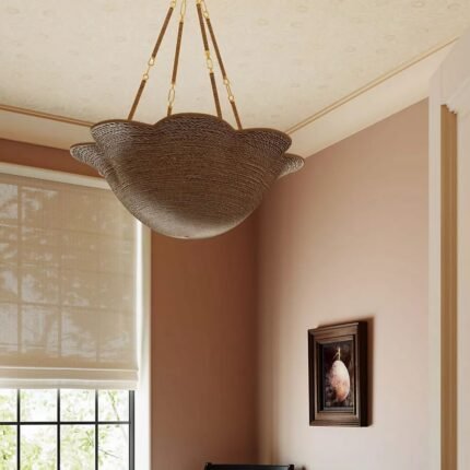 ARDONIA ABACA PETAL BOWL CHANDELIER