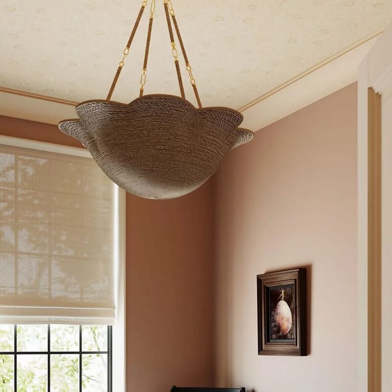 ARDONIA ABACA PETAL BOWL CHANDELIER