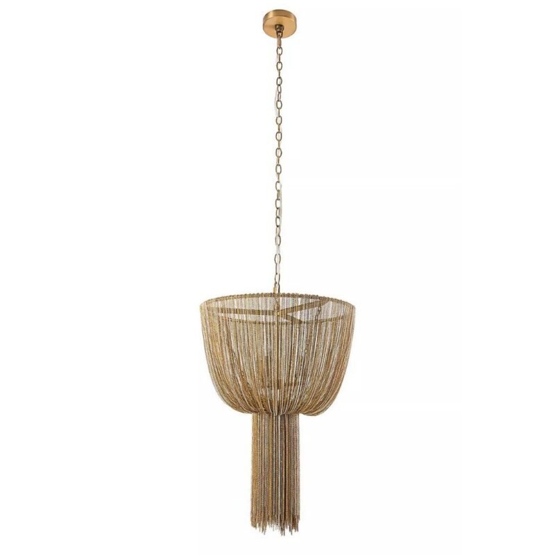 YALE DRAPED BRASS CHAIN CHANDELIER