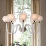 TEBALDI VENETIAN INSPIRED ETCHED GLASS CHANDELIER