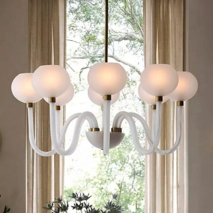 TEBALDI VENETIAN INSPIRED ETCHED GLASS CHANDELIER