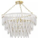 TIFFANY CASCADE WHITEWASHED WOODEN BEAD CHANDELIER