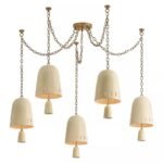 OMI CERAMIC CRACKLE BELL CHANDELIER