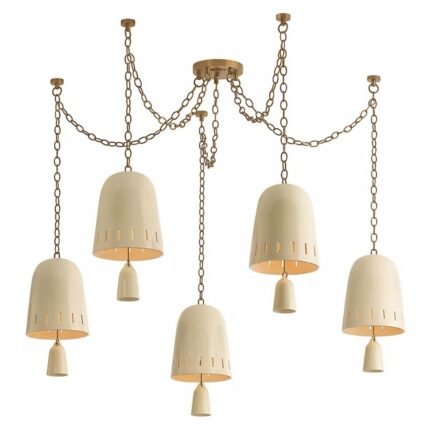 OMI CERAMIC CRACKLE BELL CHANDELIER