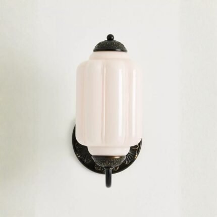 THE ELOISE SCALLOP MILK GLASS SCONCE WALL LIGHT BLUSH PINK