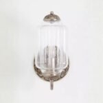 THE ELOISE SCALLOP MILK GLASS SCONCE WALL LIGHT NICKEL