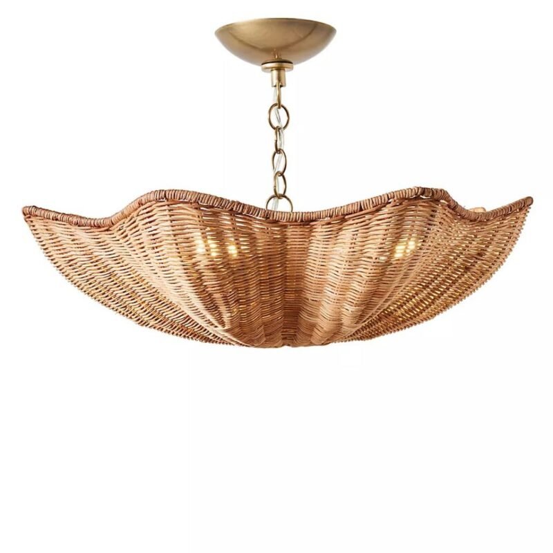RAVELLO RATTAN FLUSH MOUNT CEILING LIGHT