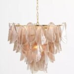 MAGNOLIA SMOKE AND WHITE GLASS CHANDELIER