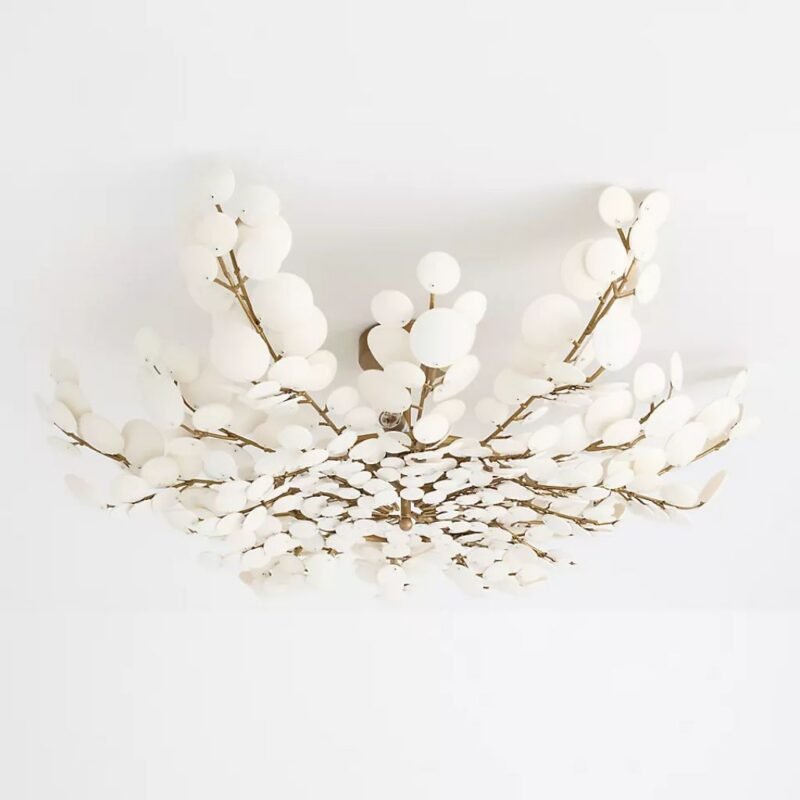 BILAL COCONUT FLUSH MOUNT CEILING LIGHT CREAM