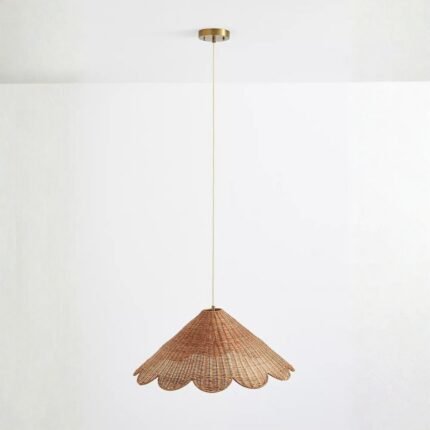 MAUDE SCALLOPED RATTAN PENDANT LIGHT