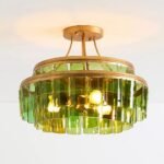 CURREY AND COMPANY VINTNER GLASS SEMI FLUSH MOUNT LIGHT