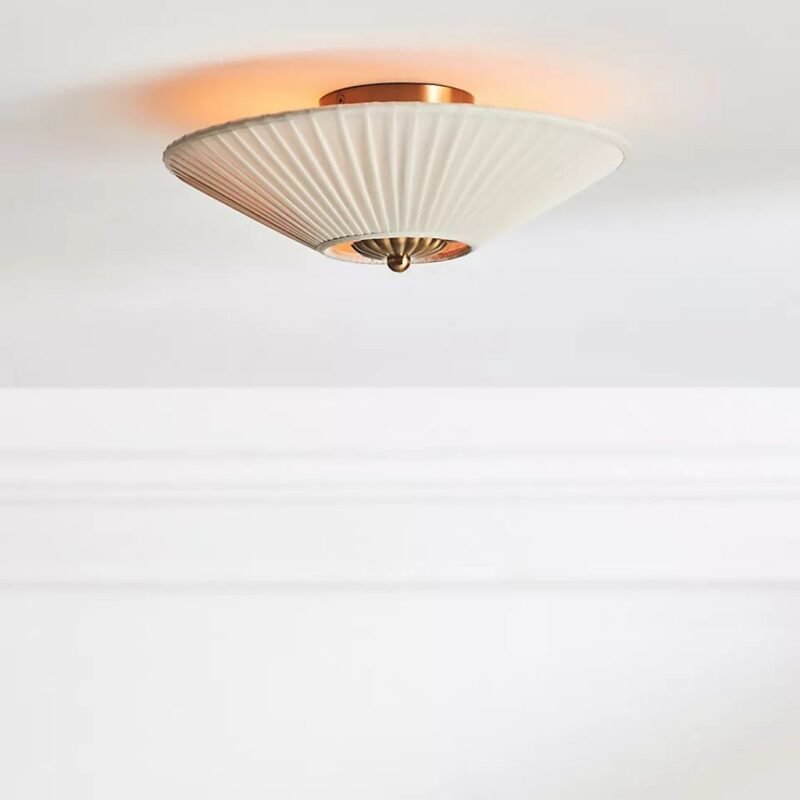 STEFANIE PLEATED SILK FLUSH MOUNT LIGHT