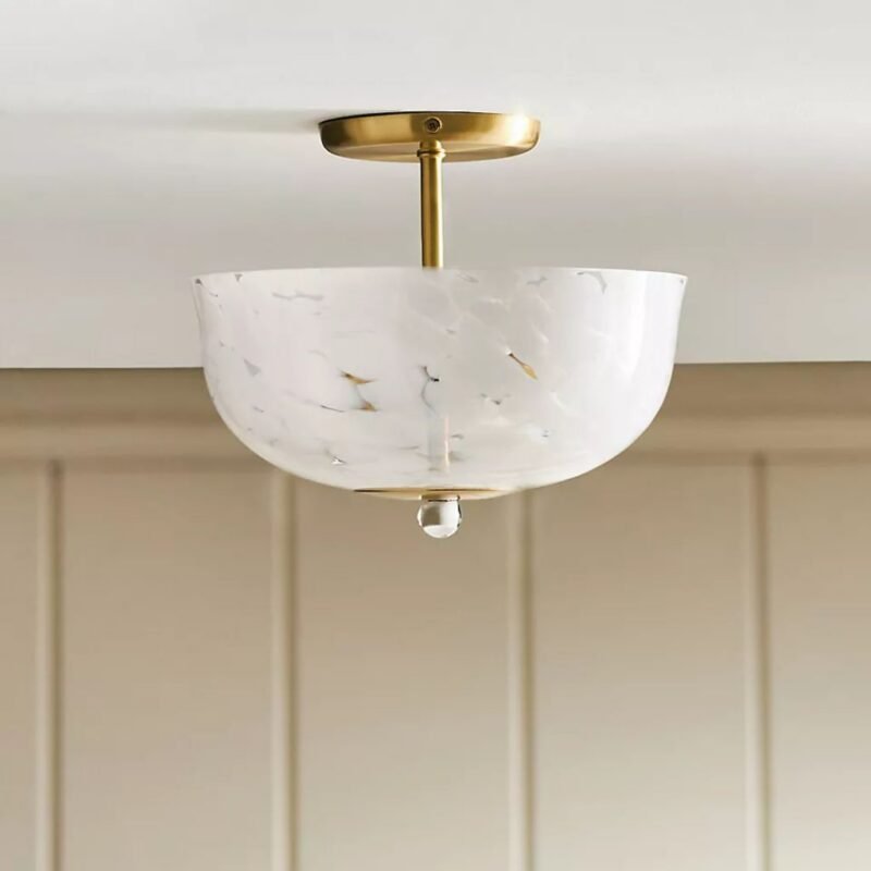 MARGUERITE DOTTED GLASS FLUSH MOUNT LIGHT