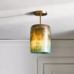 SOFT FOG GLASS SEMI FLUSH MOUNT LIGHT