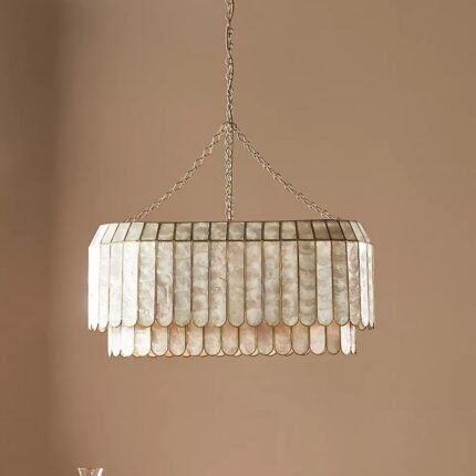 MADELYN CAPIZ OVAL FACETED CHANDELIER LIGHT
