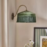 SINCLAIR TASSEL FRINGED VELVET SCONCE WALL LIGHT GREEN