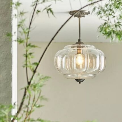 THE ELOISE SCALLOP GLASS SEMI-FLUSH MOUNT PENDANT LIGHT