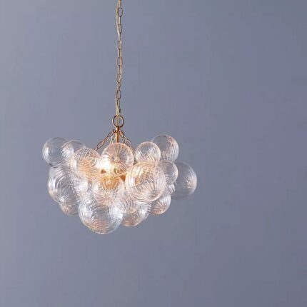TALIA SWIRLED GLASS SEMI FLUSH MOUNT PENDANT LIGHT