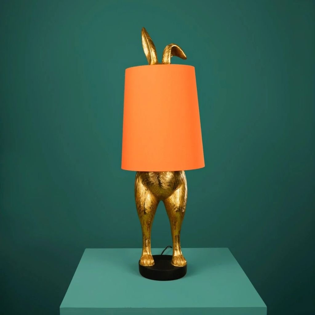 HIDING BUNNY GOLD AND ORANGE TABLE LAMP HIDING BUNNY GOLD AND ORANGE TABLE LAMP
