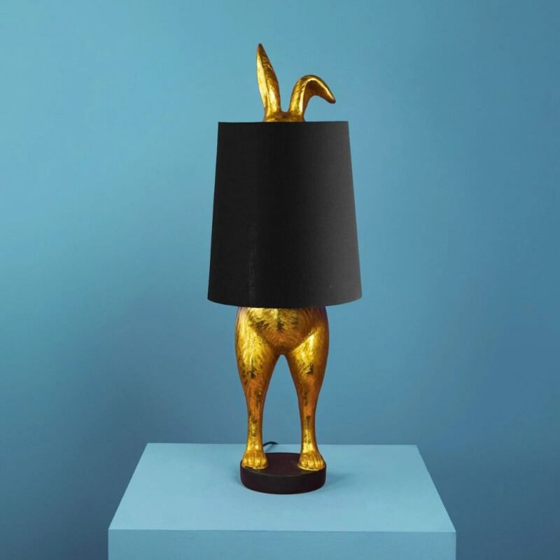 HIDING BUNNY BLACK TABLE LAMP