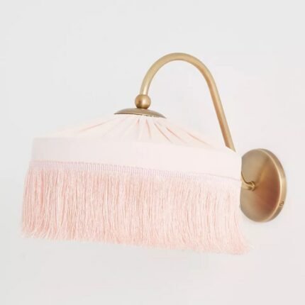 SINCLAIR TASSEL FRINGED VELVET SCONCE WALL LIGHT PINK