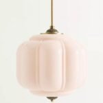 ELOISE SCALLOP MILK GLASS PENDANT CEILING LIGHT IN BLUSH PINK