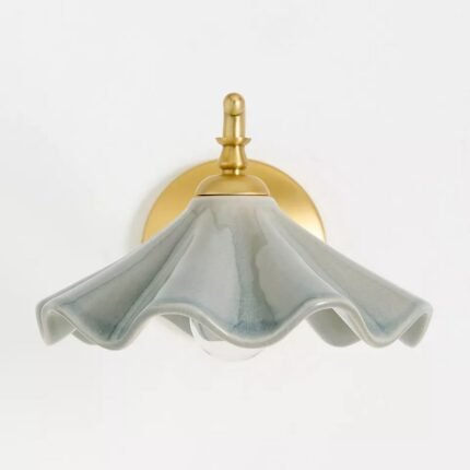 BOBBI WAVY CERAMIC SCONCE BLUE GREY
