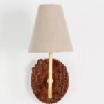 BERNADETTE CARVED WOOD SCONCE BROWN
