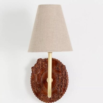 BERNADETTE CARVED WOOD SCONCE BROWN