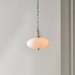 VIVIANA OVAL GLASS PENDANT WHITE | LAMPS WITH GOLD