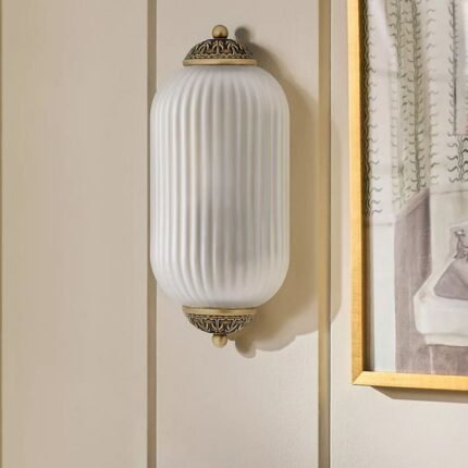 THE ELOISE SCALLOP RIBBED GLASS FLUSH SCONCE WALL LIGHT BRASS