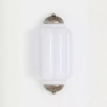 THE ELOISE SCALLOP WHITE GLASS NICKEL FLUSH SCONCE WALL LIGHT