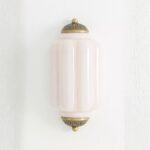 THE ELOISE SCALLOP BLUSH PINK BRASS FLUSH SCONCE WALL LIGHT