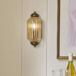 THE ELOISE SCALLOP CLEAR GLASS BRASS FLUSH SCONCE WALL LIGHT