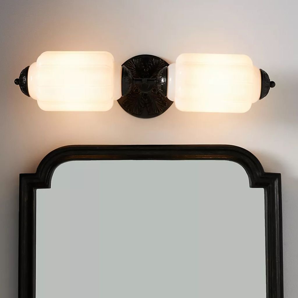 1 THE ELOISE SCALLOP WHITE GLASS VANITY SCONCE WALL LIGHT