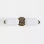 THE ELOISE SCALLOP WHITE GLASS NICKEL VANITY SCONCE WALL LIGHT